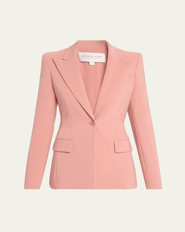 Georgina One-Button Wool Blazer